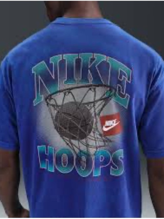 Nike Other - Nike Blue Graphic Hoops Tee with Net & Ball